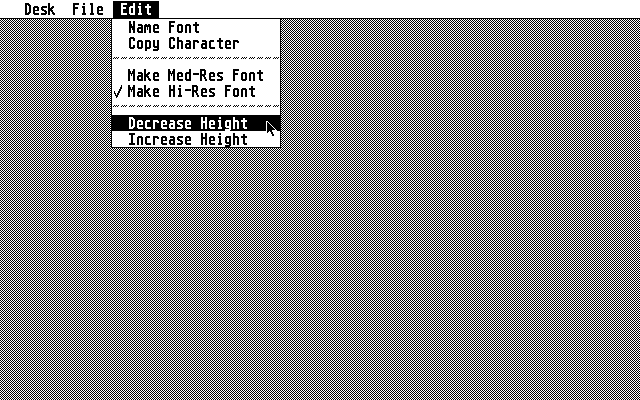 Font Edit atari screenshot